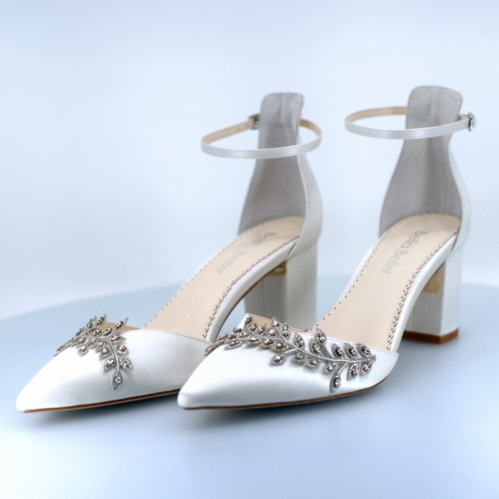 Valerie Silk Block Heel by Bella Belle (Ivory) - NWT